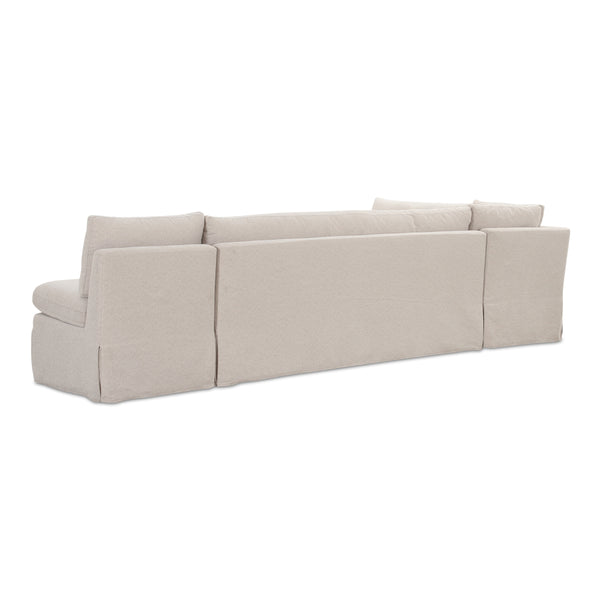 Moe's Fable L-Shape Dining Banquette with Slipcover, Beige