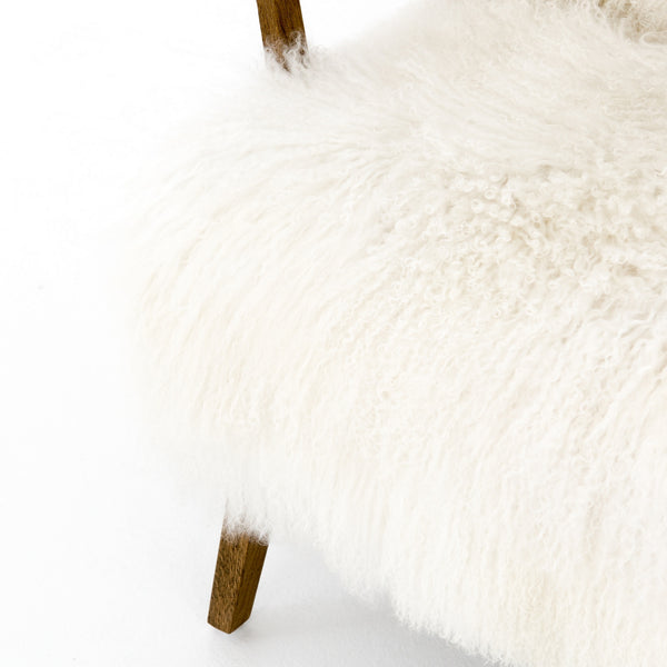 Ashland Armchair-Mongolia Cream Fur