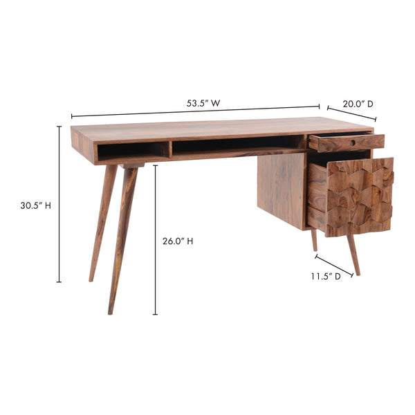 Moe's O2 Desk with Sheesham Wood and Drawer