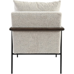 Cohen Upholstered Accent Chair in Ivory with Metal Frame
