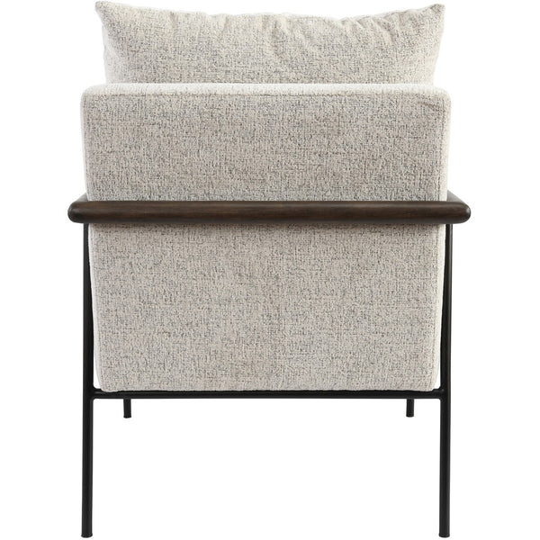 Cohen Upholstered Accent Chair in Ivory with Metal Frame