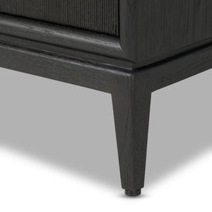Rosenell Closed Nightstand - Black Oak Veneer