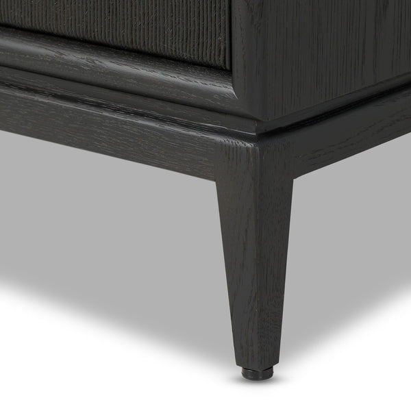 Rosenell Closed Nightstand - Black Oak Veneer