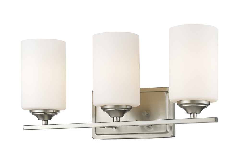 Bordeaux 3 Light Vanity  in Brushed Nickel Finish