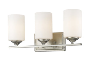 Bordeaux 3 Light Vanity  in Brushed Nickel Finish