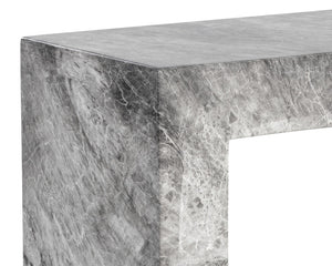 Axle Console Table - Marble Look - Grey