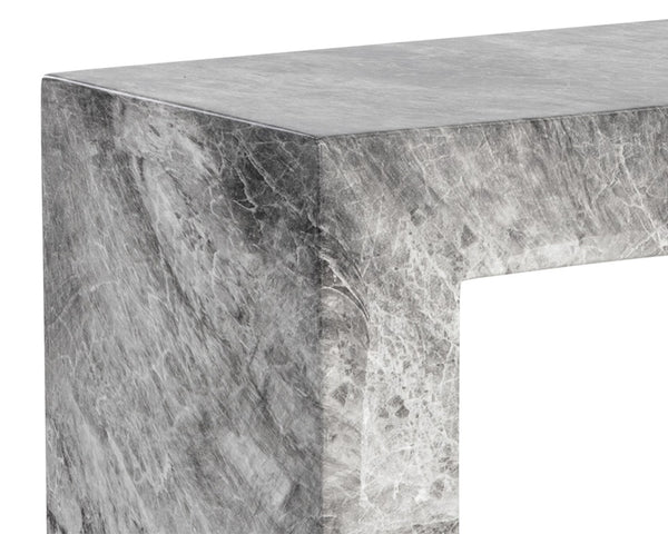Axle Console Table - Marble Look - Grey