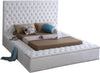 Randal King Bed In White Velvet