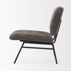Nora Charcoal Fabric w/ Matte Black Metal Legs Accent Chair