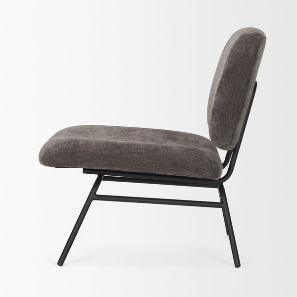 Nora Charcoal Fabric w/ Matte Black Metal Legs Accent Chair