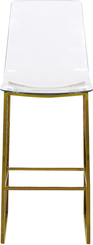 Winston Stool In Gold Metal/Lucite Polycarbonate