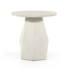 Bowman Outdoor End Table In White Concrete