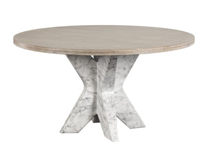 Cypher Dining Table Base - Marble Look - White
