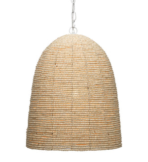 Waterfront Wood Beaded 1-Light Pendant