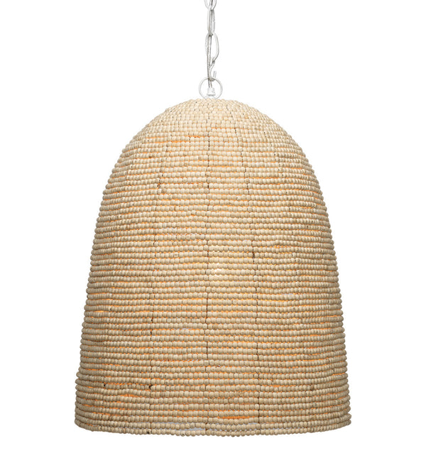 Waterfront Wood Beaded 1-Light Pendant