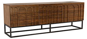 Casanova Sideboard in Dark Walnut with Industrial Steel Accents