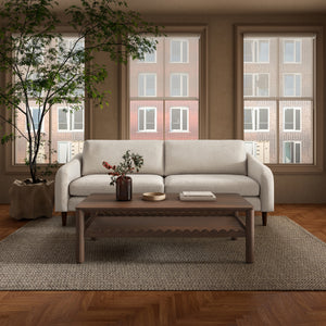 Moe's Quinn Sofa in Oatmeal with Rubberwood Legs