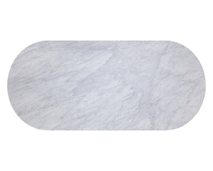PALOMA DINING TABLE - OVAL - WHITE MARBLE - 84"