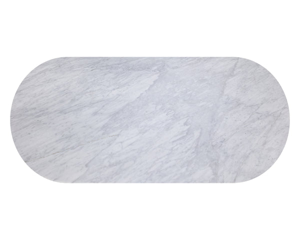 PALOMA DINING TABLE - OVAL - WHITE MARBLE - 84"