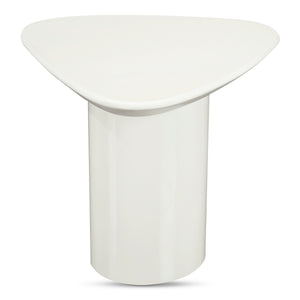 Eden Accent Table Ivory Lacquer with Oval Base