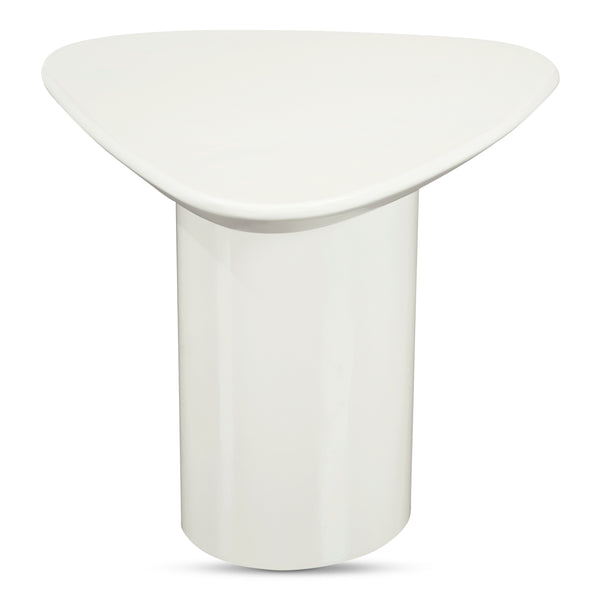 Eden Accent Table Ivory Lacquer with Oval Base