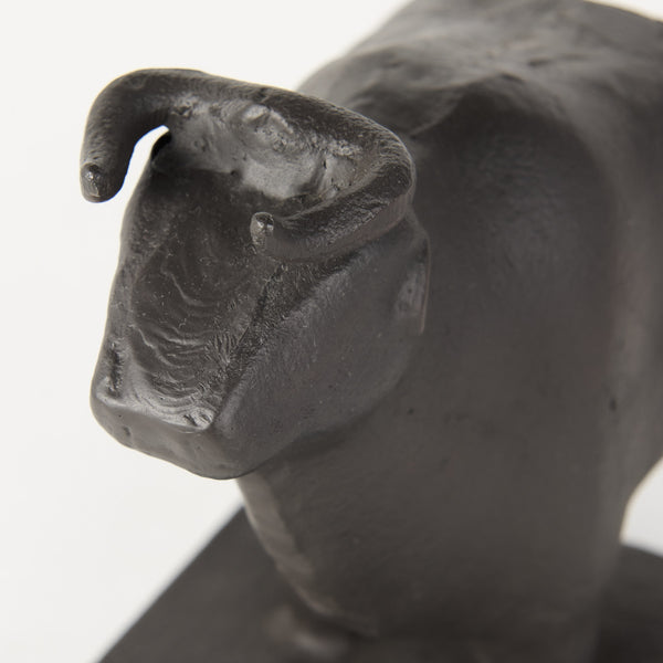 Taurus III (Set of 2) 9L x 4W Black Cast Aluminum Bull Bookends