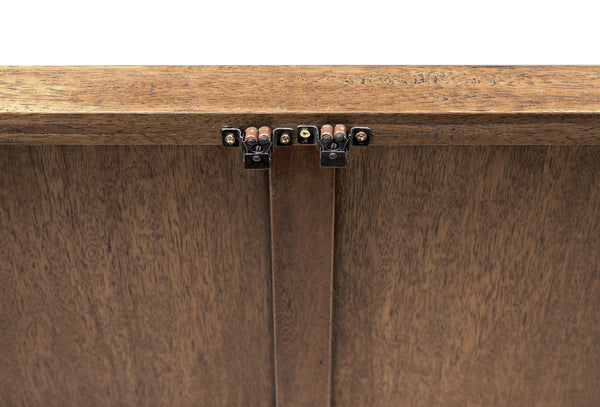 Collins Hutch in Dark Walnut with Glass Accents