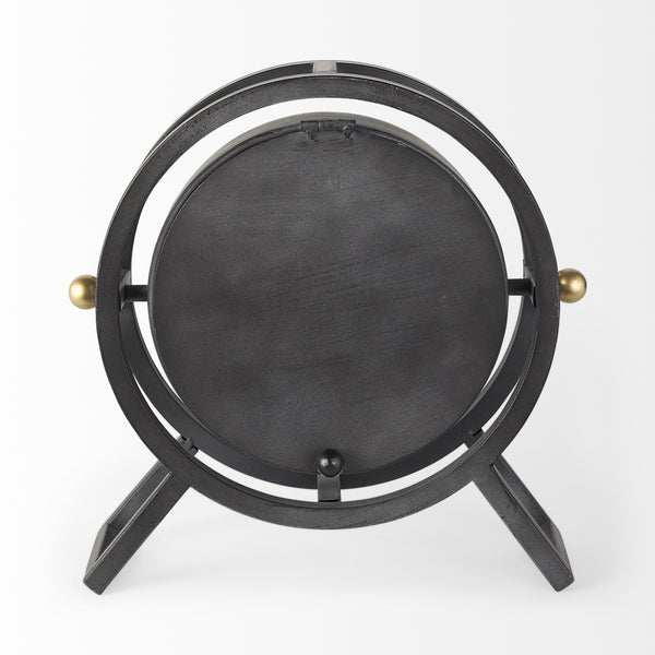 Gaston Gray Metal Circular Table Clock