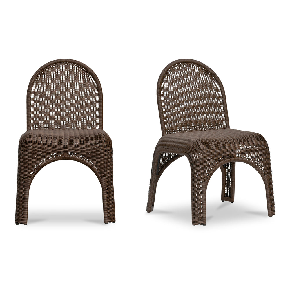 Moe's Kendall Outdoor Dining Chair Brown Set of 2