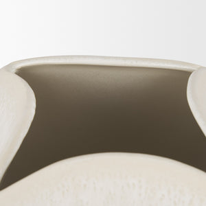 Vania Short Off White w/ Tan Textured Ceramic Vase