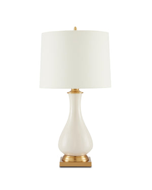 Lynton Cream Table Lamp In Cream Crackle & Brass