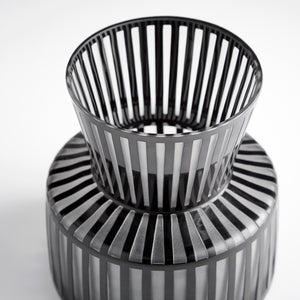 Lined Up Vase in Black