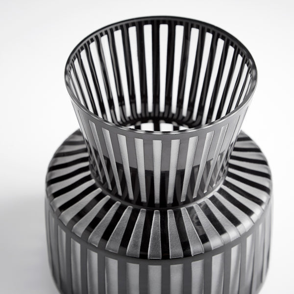 Lined Up Vase in Black