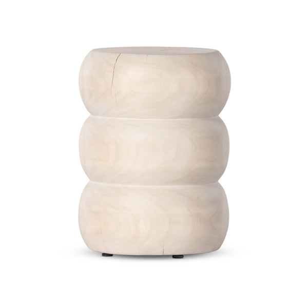 Pagoda End Table In Ivory