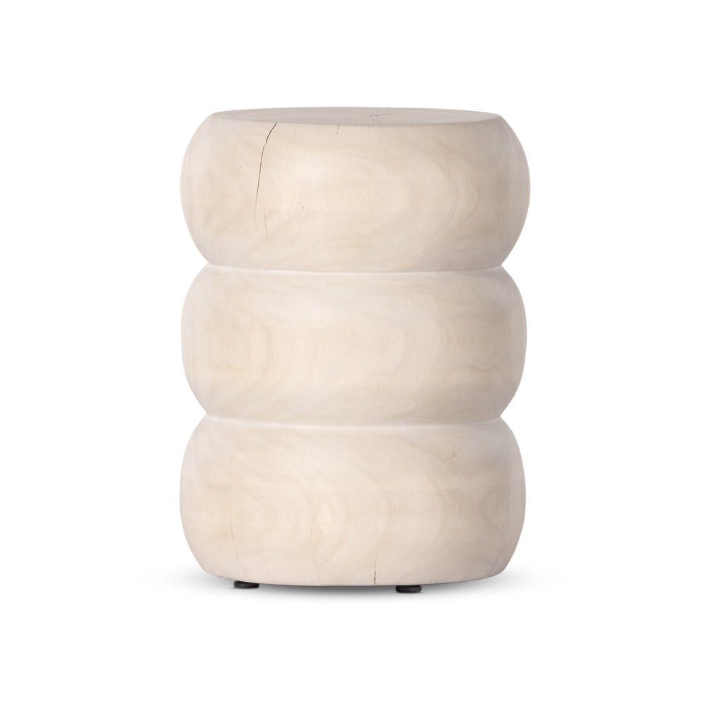 Pagoda End Table In Ivory