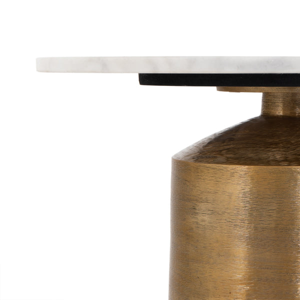 Delune Nightstand In Polished White Marble