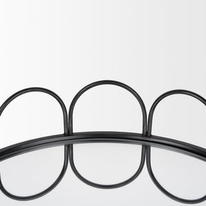 Lenore Round Metal/Mirror Tray Black (Set of 2)