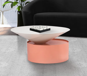 Abel Coffee Table In White and Pink