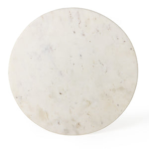 Neda End Table - Polished White Marble