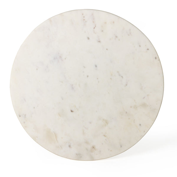 Neda End Table - Polished White Marble