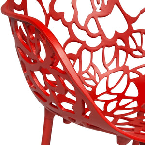 ORO ALUMINUM CHAIR (WITH ARMS) - RED