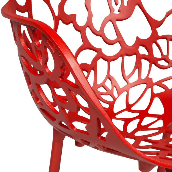 ORO ALUMINUM CHAIR (WITH ARMS) - RED