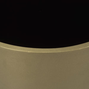 Eclipse Gold Metal Drum Base w/ Dark Brown Wood Top End/Side Table