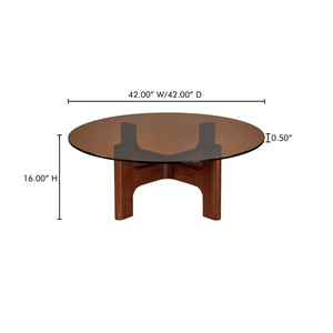 Luke Coffee Table with Amber Glass