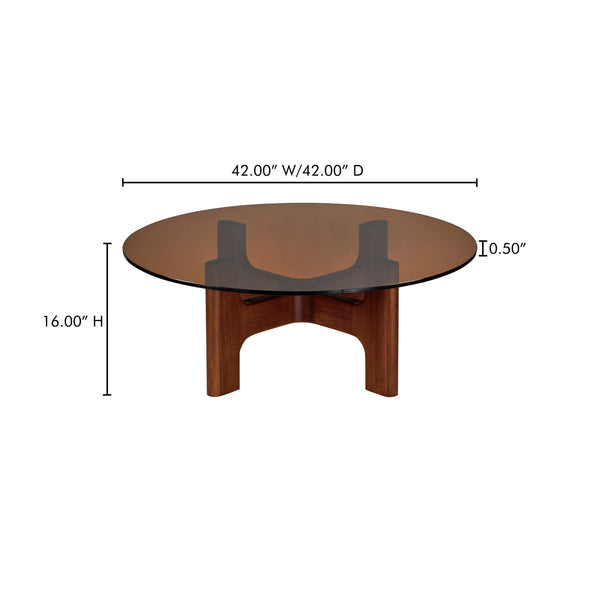 Luke Coffee Table with Amber Glass
