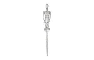 Skinny Male Wall Art, Resin, Silver Leaf