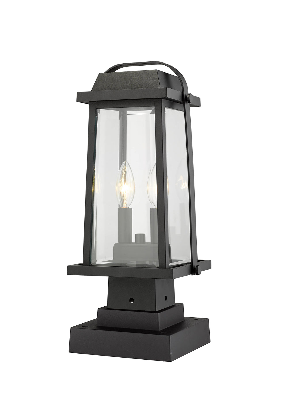 Millworks 2 Light Outdoor Pier Mounted Fixture in Black Finish