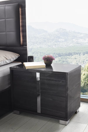 Giulia Night Stand Right Facing in Glossy Gray