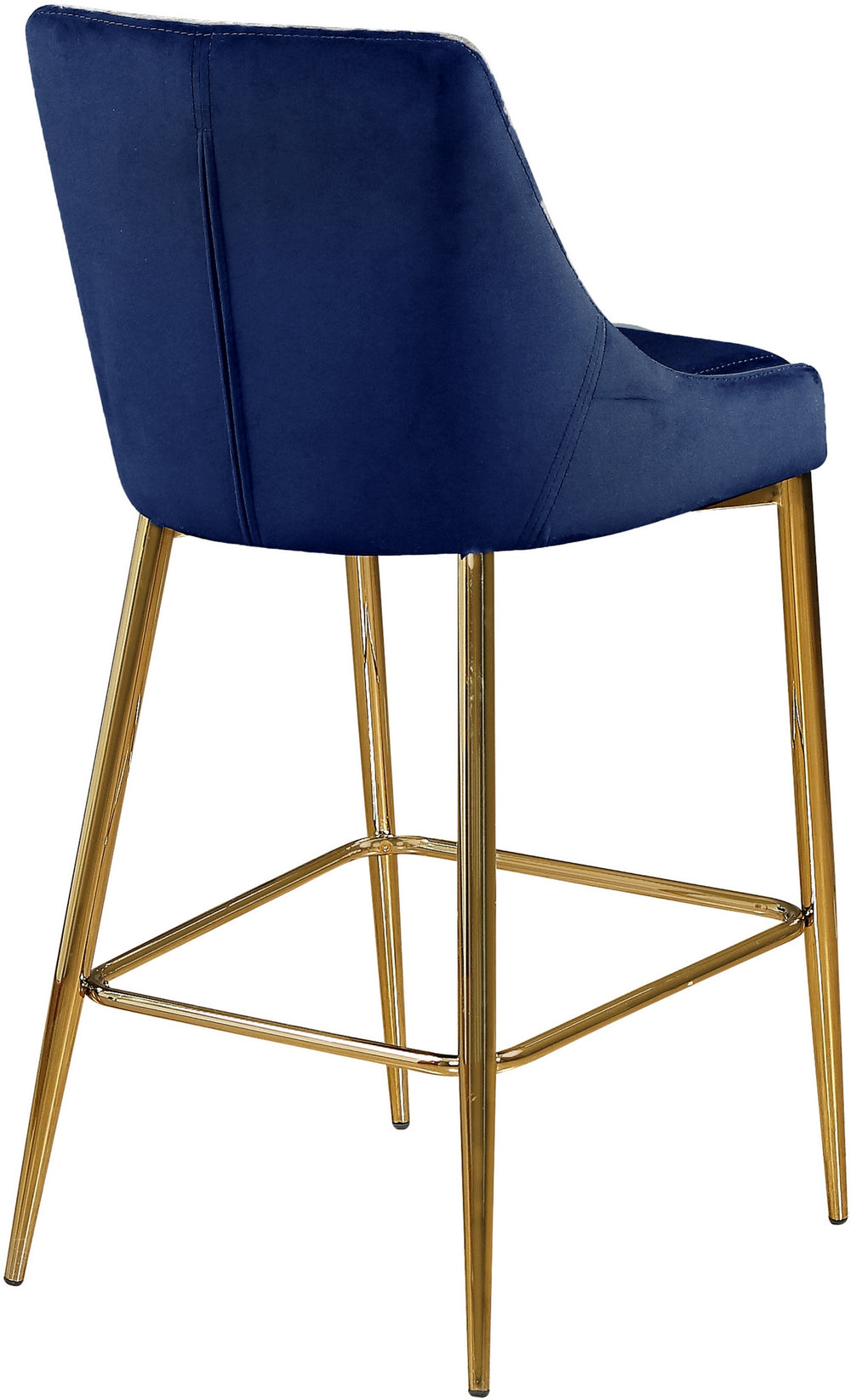 Lynette Stool In Navy Velvet and Gold