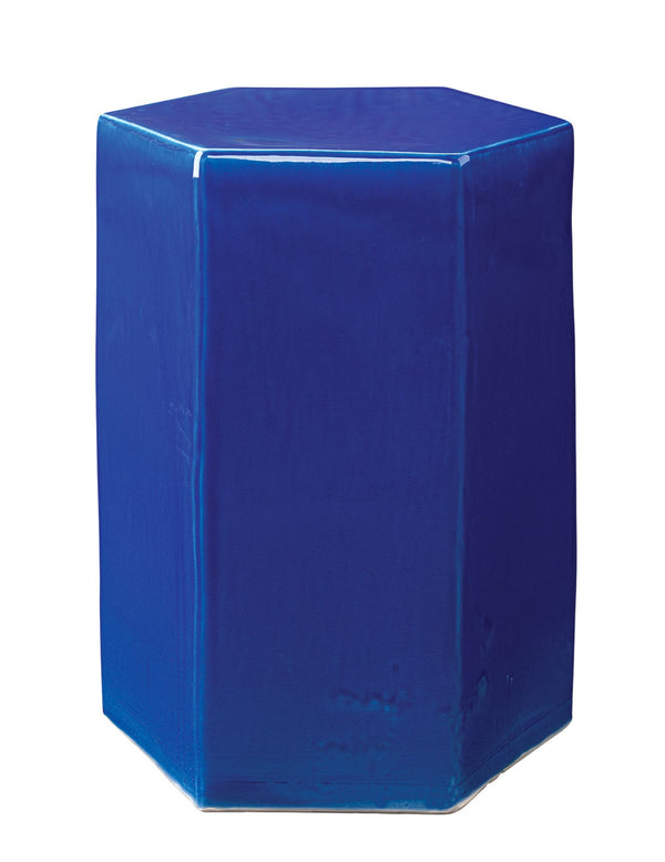 Porto Ceramic Side Indoor/Outdoor Table-Large, Cobalt Blue